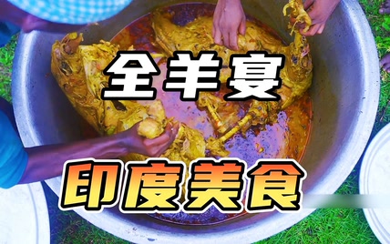 印度美食“全羊宴”看下印度兄弟如何烹饪美食，结局绝对能把你馋了！