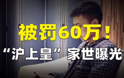 超级富二代被罚60万！“沪上皇”隐藏家世曝光，王思聪只是个弟弟